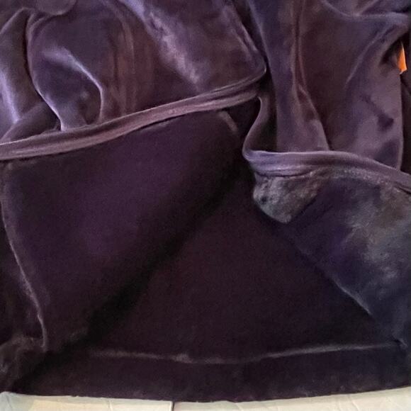 Green Tea Purple Vegan Fur Cottage  Boho Chic Jacket Coat NWOT Size L - Picture 8 of 11